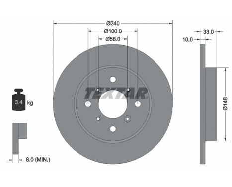 Disque de frein 92153300 Textar