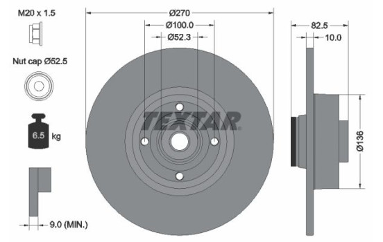 Disque de frein 92154503 Textar