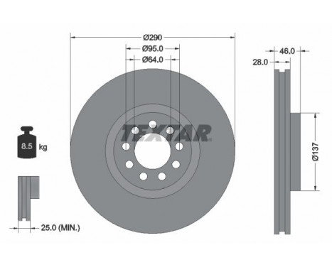 Disque de frein 92155700 Textar