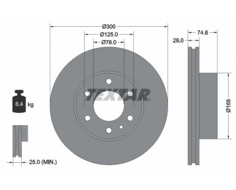 Disque de frein 92155900 Textar