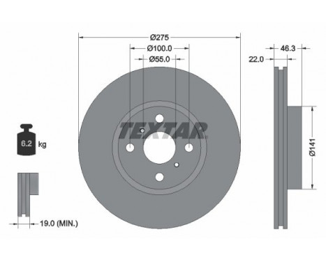 Disque de frein 92156200 Textar