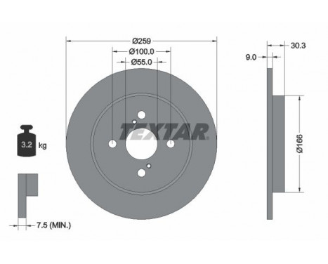 Disque de frein 92156300 Textar