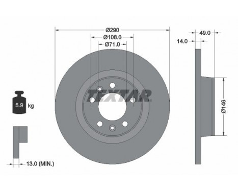 Disque de frein 92157100 Textar