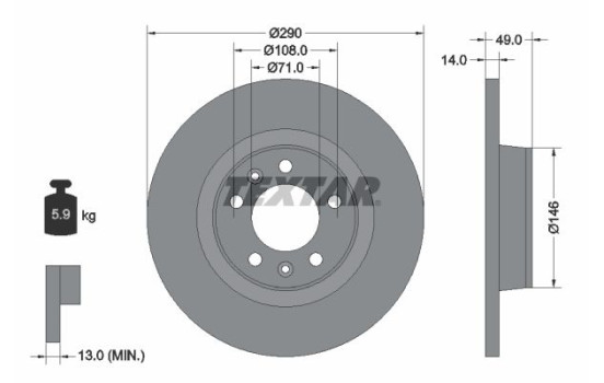 Disque de frein 92157100 Textar
