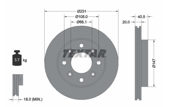 Disque de frein 92158900 Textar