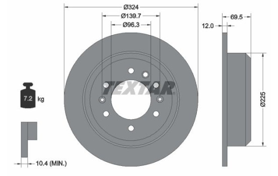 Disque de frein 92161800 Textar