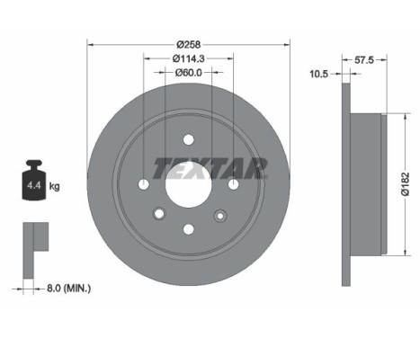 Disque de frein 92163003 Textar