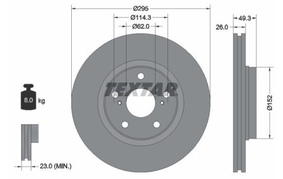 Disque de frein 92163903 Textar