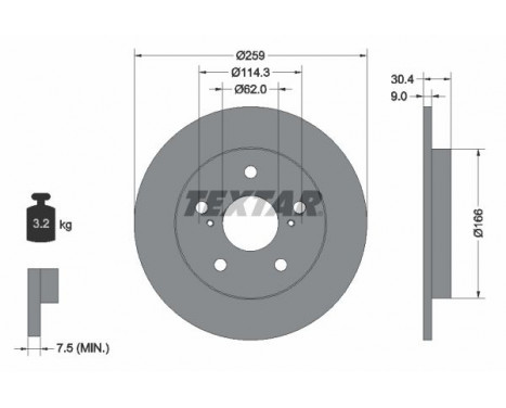 Disque de frein 92164103 Textar