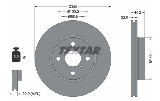Disque de frein 92164203 Textar