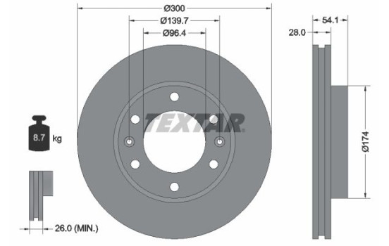 Disque de frein 92164500 Textar