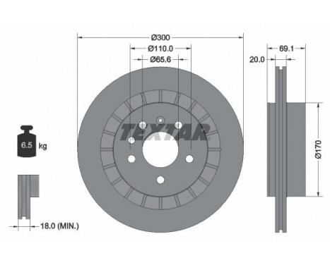 Disque de frein 92164900 Textar