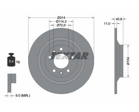 Disque de frein 92166400 Textar