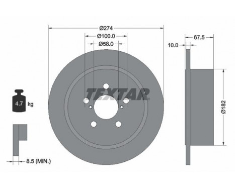 Disque de frein 92167800 Textar