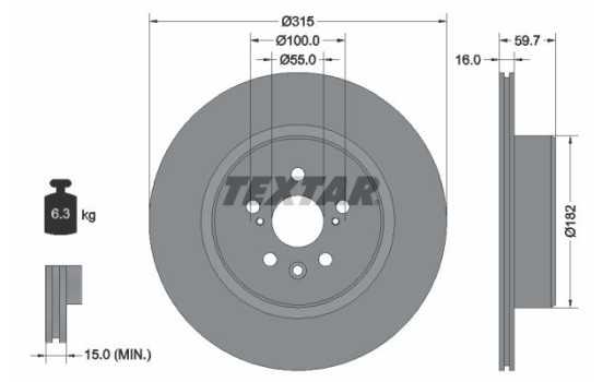 Disque de frein 92169503 Textar