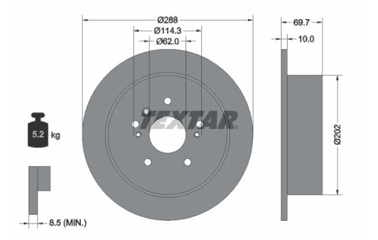 Disque de frein 92171603 Textar