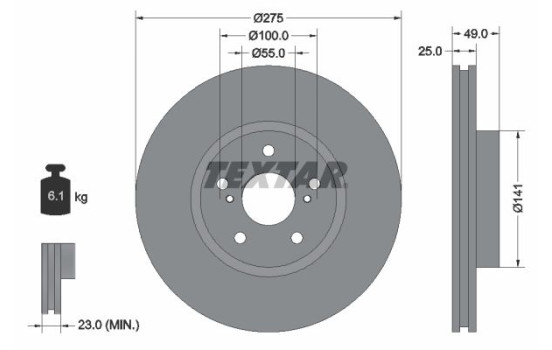 Disque de frein 92173103 Textar