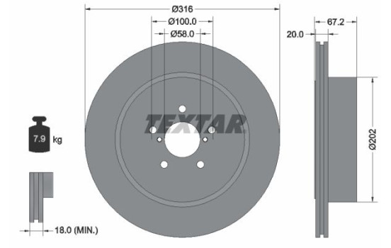 Disque de frein 92173703 Textar