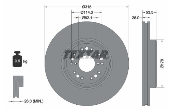 Disque de frein 92173803 Textar