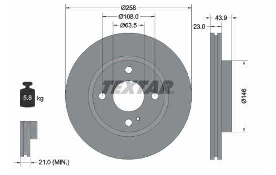 Disque de frein 92176005 Textar