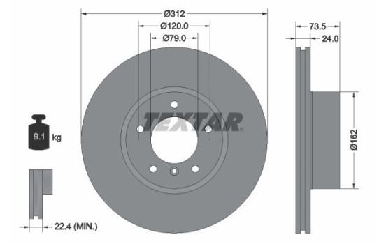 Disque de frein 92176105 Textar