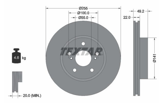 Disque de frein 92179503 Textar