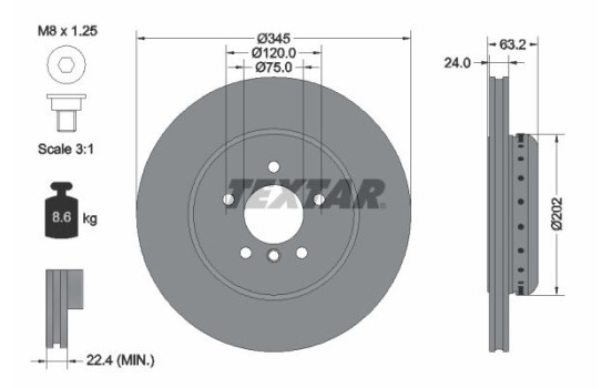 Disque de frein 92182525 Textar