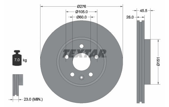 Disque de frein 92198903 Textar