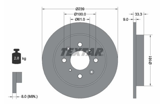 Disque de frein 92204000 Textar