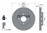 Disque de frein 92204400 Textar