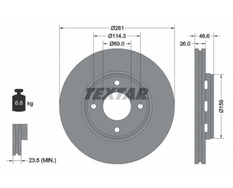 Disque de frein 92204400 Textar