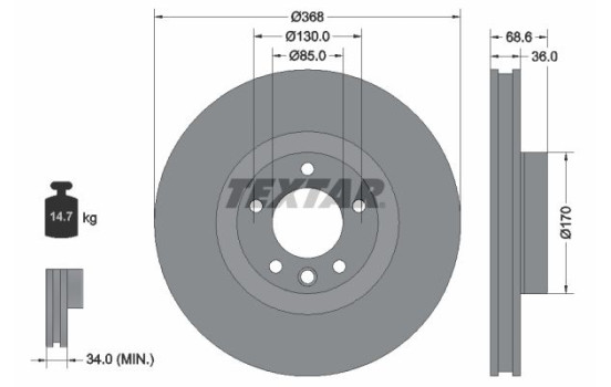 Disque de frein 92213603 Textar
