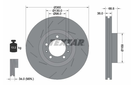 Disque de frein 92214005 Textar