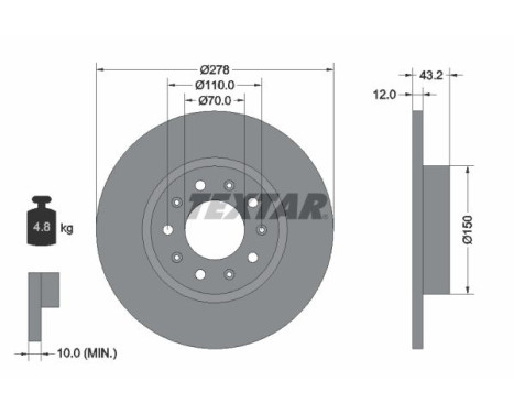 Disque de frein 92221003 Textar