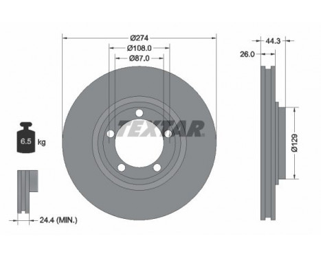 Disque de frein 92221800 Textar