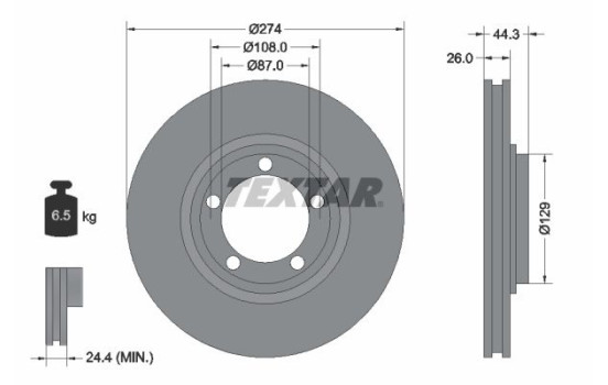 Disque de frein 92221800 Textar
