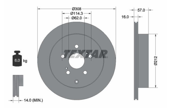 Disque de frein 92222200 Textar