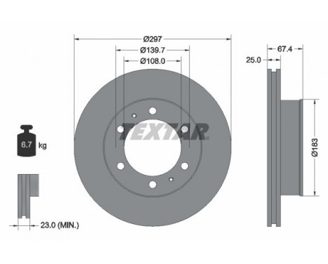 Disque de frein 92222600 Textar