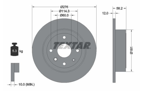 Disque de frein 92225103 Textar