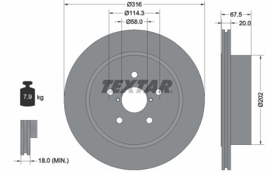 Disque de frein 92227803 Textar