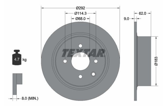 Disque de frein 92234303 Textar