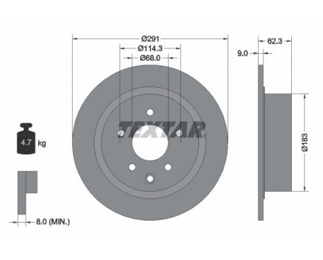 Disque de frein 92237103 Textar, Image 2