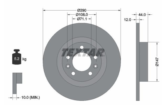 Disque de frein 92238003 Textar
