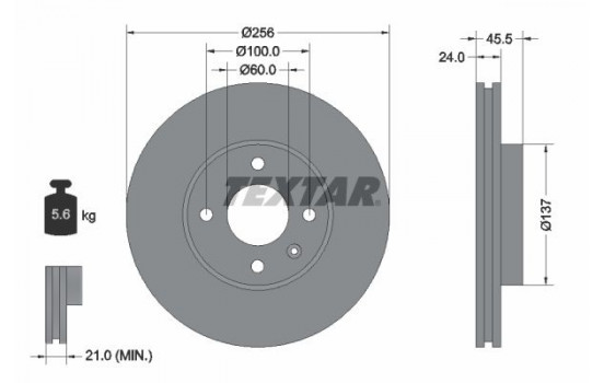 Disque de frein 92241400 Textar