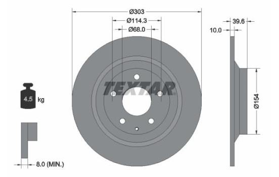 Disque de frein 92242703 Textar