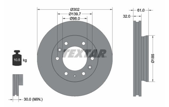 Disque de frein 92253403 Textar