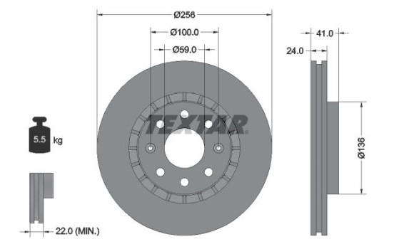 Disque de frein 92263303 Textar