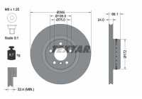 Disque de frein 92265125 Textar