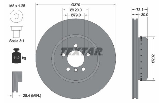 Disque de frein 92265325 Textar