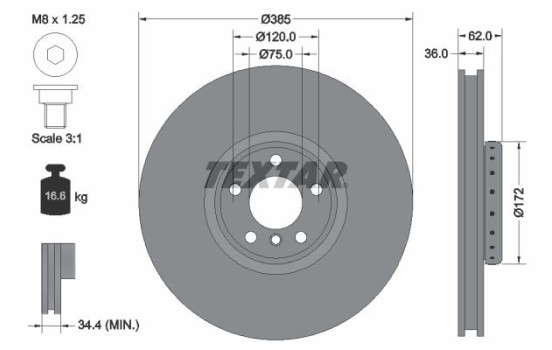 Disque de frein 92266425 Textar